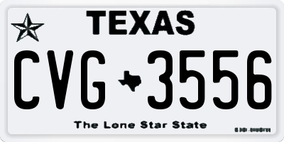 TX license plate CVG3556