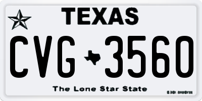TX license plate CVG3560
