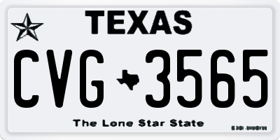 TX license plate CVG3565