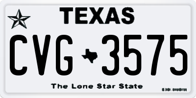 TX license plate CVG3575