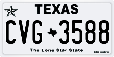 TX license plate CVG3588