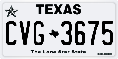 TX license plate CVG3675