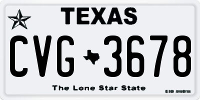 TX license plate CVG3678