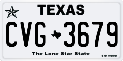 TX license plate CVG3679
