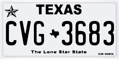 TX license plate CVG3683