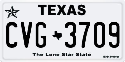TX license plate CVG3709