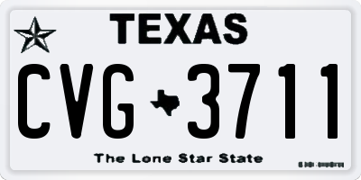 TX license plate CVG3711