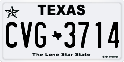 TX license plate CVG3714