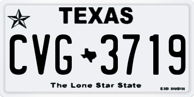 TX license plate CVG3719