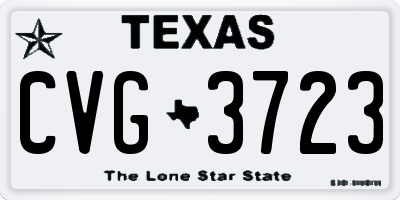 TX license plate CVG3723
