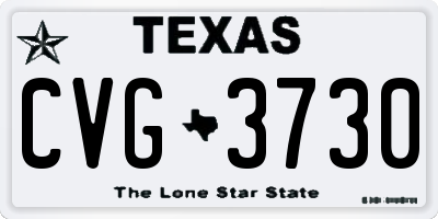 TX license plate CVG3730