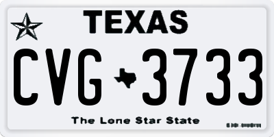 TX license plate CVG3733