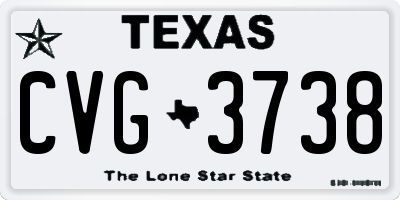 TX license plate CVG3738