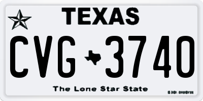 TX license plate CVG3740