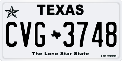 TX license plate CVG3748