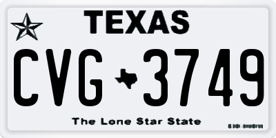 TX license plate CVG3749