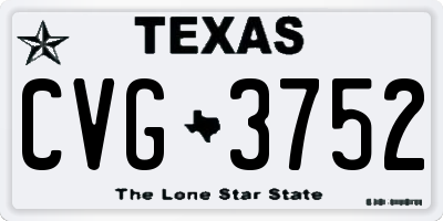 TX license plate CVG3752
