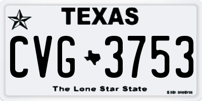 TX license plate CVG3753