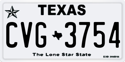 TX license plate CVG3754