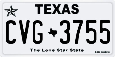 TX license plate CVG3755