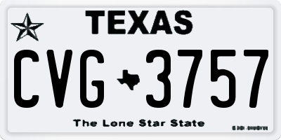TX license plate CVG3757