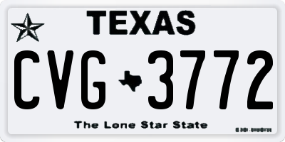 TX license plate CVG3772