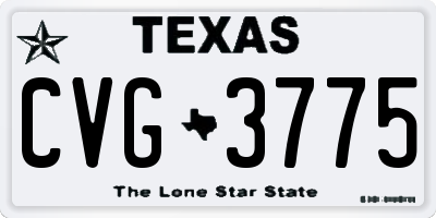 TX license plate CVG3775