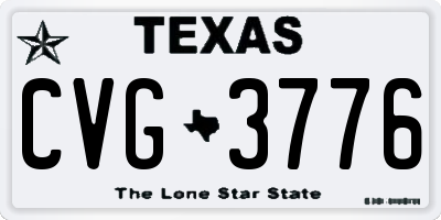 TX license plate CVG3776