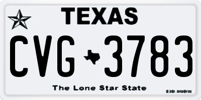 TX license plate CVG3783
