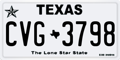 TX license plate CVG3798
