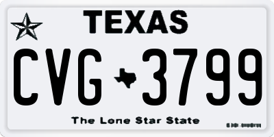 TX license plate CVG3799