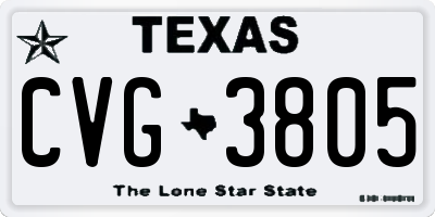 TX license plate CVG3805