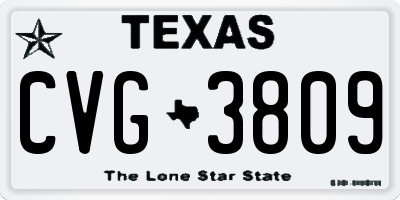 TX license plate CVG3809