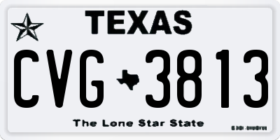 TX license plate CVG3813