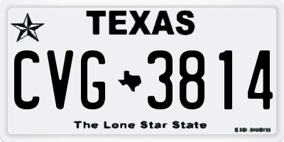 TX license plate CVG3814