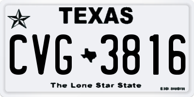TX license plate CVG3816