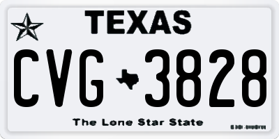 TX license plate CVG3828
