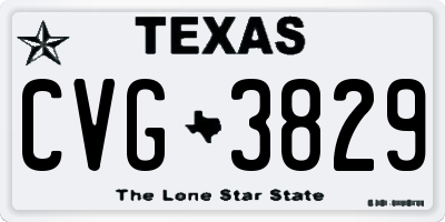 TX license plate CVG3829