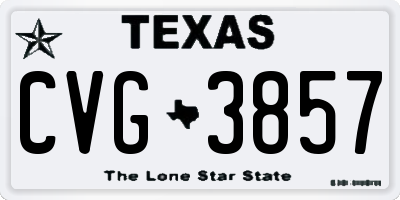 TX license plate CVG3857