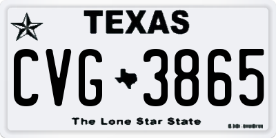TX license plate CVG3865
