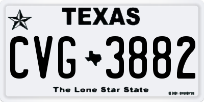 TX license plate CVG3882