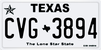 TX license plate CVG3894