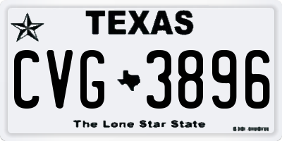 TX license plate CVG3896