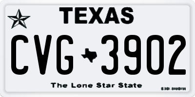 TX license plate CVG3902