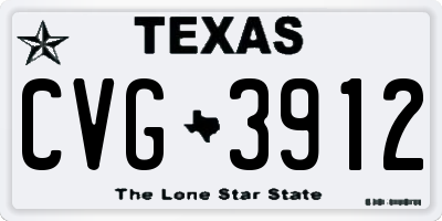 TX license plate CVG3912