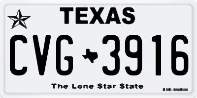 TX license plate CVG3916