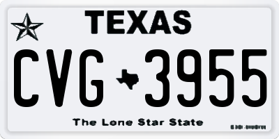 TX license plate CVG3955