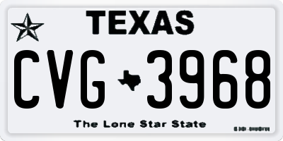 TX license plate CVG3968