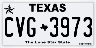 TX license plate CVG3973
