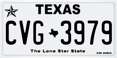 TX license plate CVG3979